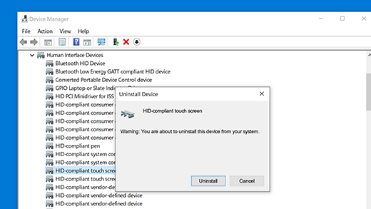 Install HID-compliant touchscreen driver