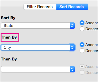 Click to sort by multiple fields