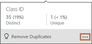 The distribution chart pop-up