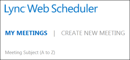 Screen shot of my meetings tab