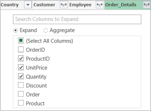 Expand the Order_Details Table link