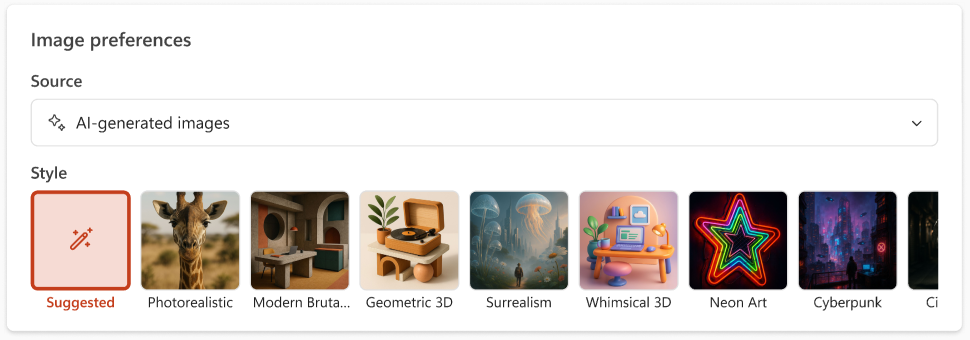 Create Presentation Image Preferences