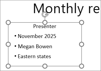 Input Text box with text in PowerPoint