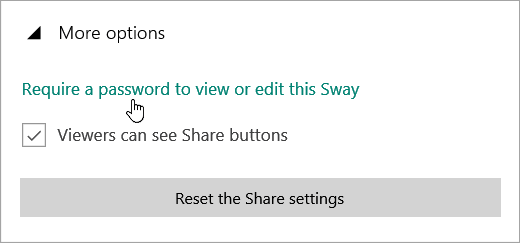 Screenshot of More options menu