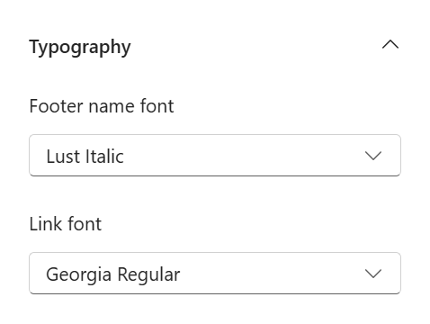 Footer fonts