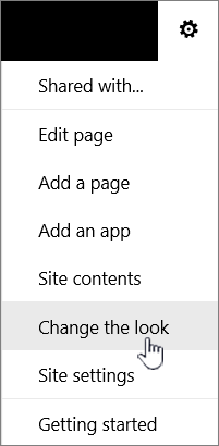 Settings menu with Change the look highlighted
