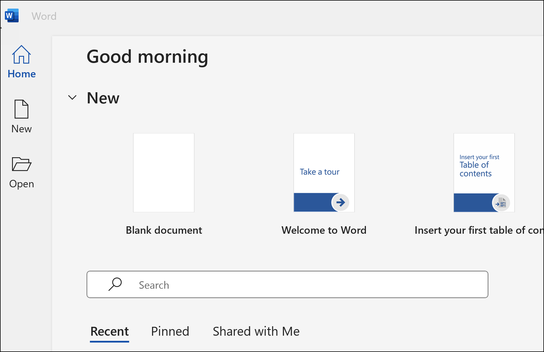 Create a doc in Word for Windows.