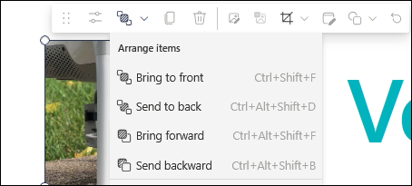Arrange Items dropdown in web part toolbar