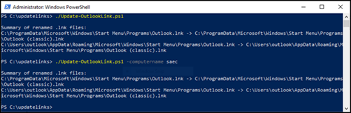 Update Outlook link 1