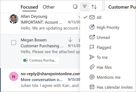 Filter your messages