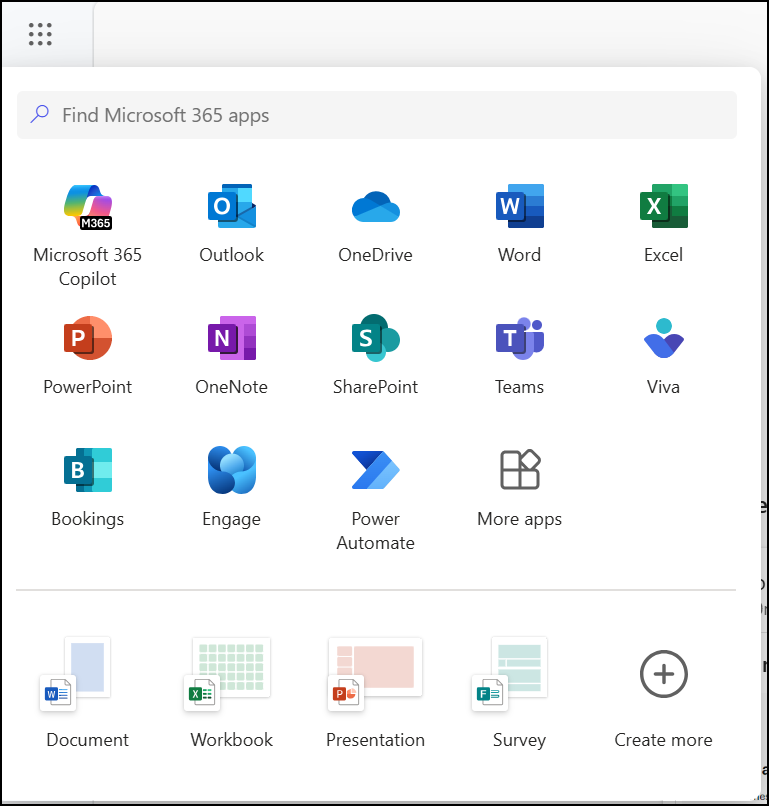 App Launcher for Microsoft 365
