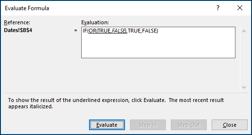 Example of the Evaluate Formula Wizard