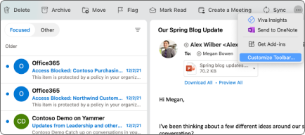 Location for customizing your toolbar.