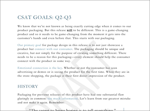 Example of DRAFT watermark on a page with text