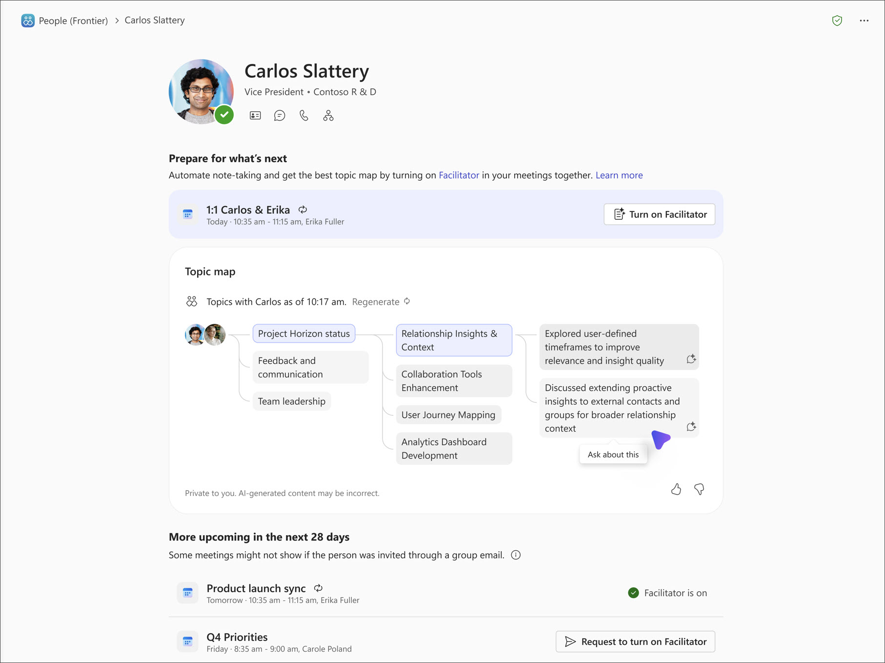 Person view in People agent
