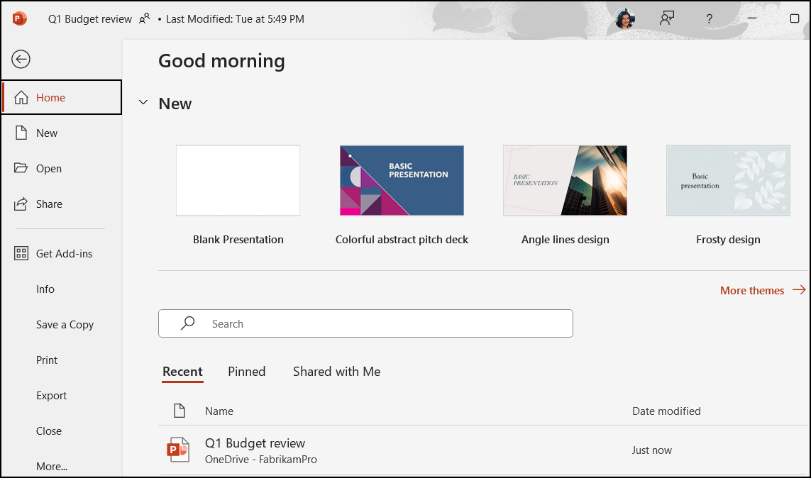 Create new PowerPoint